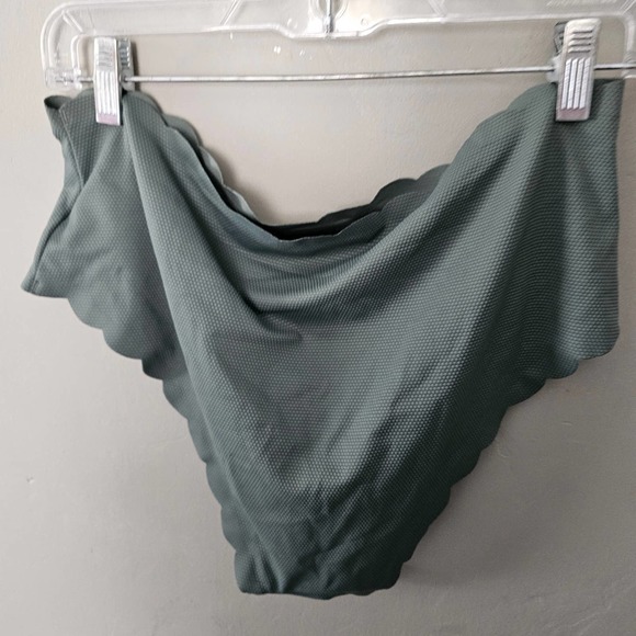 H&M Plus size tankini bikini sage green racerback padded swimsuit 2 pc - Picture 9 of 13